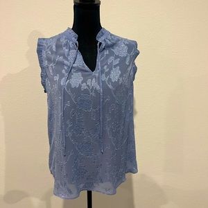 Blue floral lace top